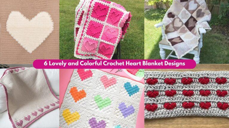 6 Lovely and Colorful Crochet Heart Blanket Designs