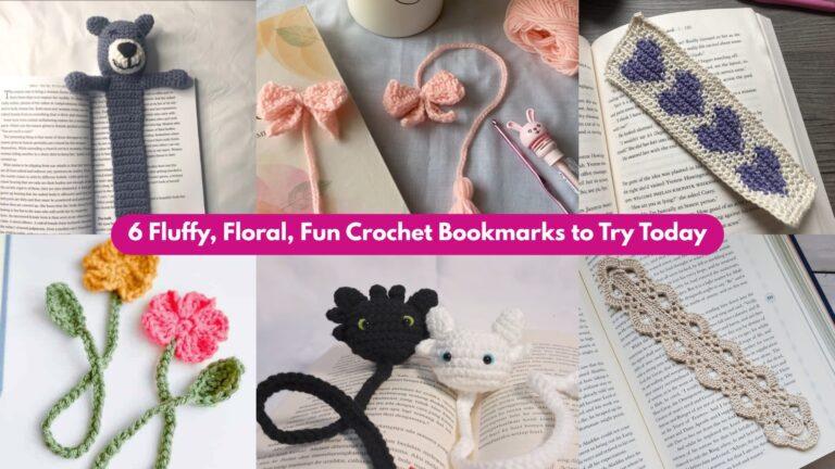 6 Fluffy Floral Crochet Bookmarks — Charming Quick Projects