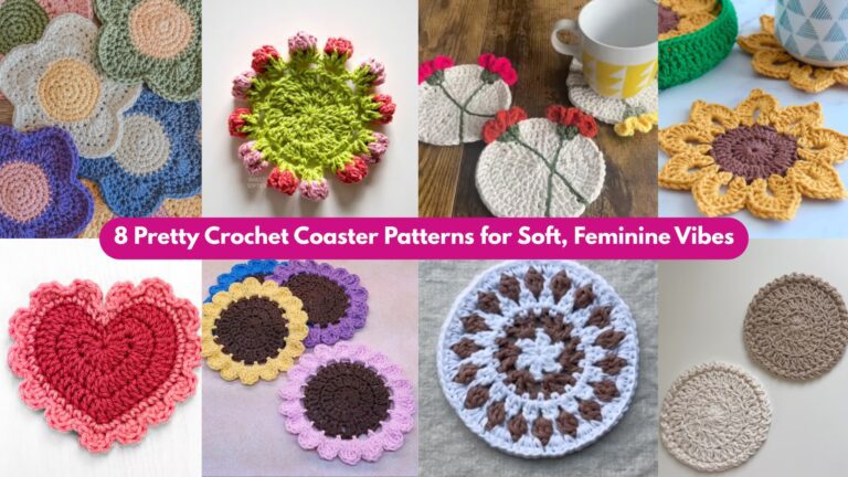 8 Pretty Crochet Coaster Patterns for Soft, Feminine Vibes