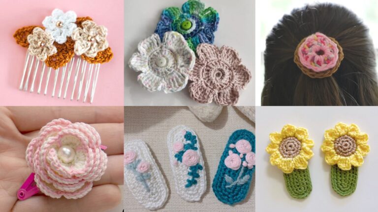 6 Crochet Hair Clip Patterns for a Cute Handmade Look