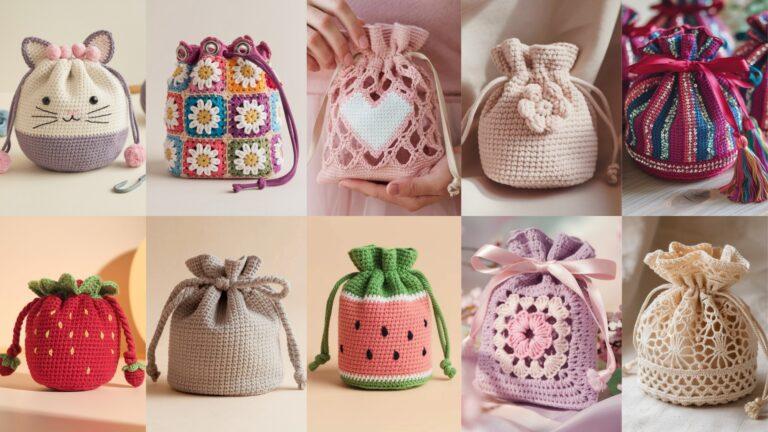 10 Cute Crochet Drawstring Pouch Patterns You’ll Love