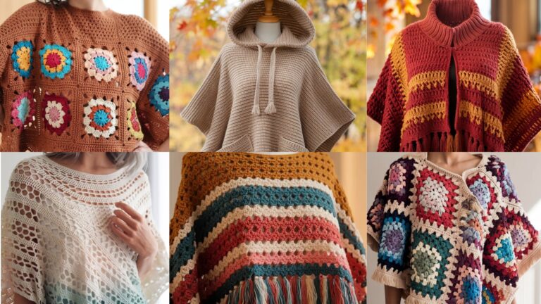 6 Stylish Crochet Poncho Patterns for All Seasons
