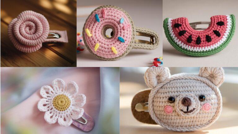 5 Handmade Crochet Hair Clips Perfect for Gifts