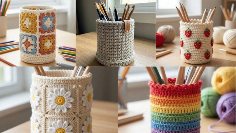 5 Cute Crochet Pencil Holder Patterns for Desk Organization
