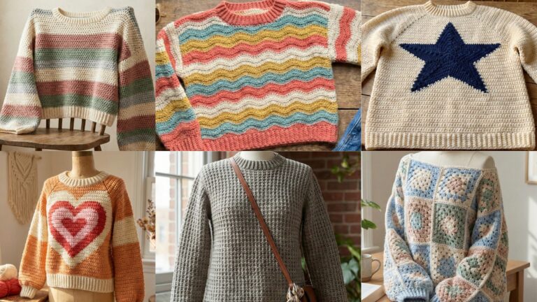6 Cozy & Cute Crochet Sweater Patterns for Every Season