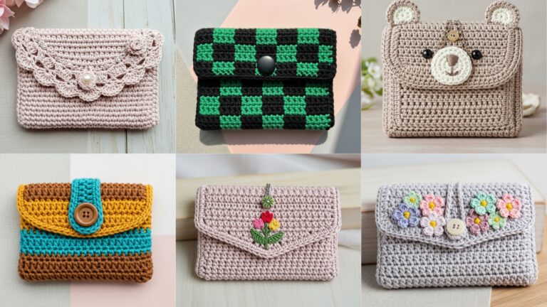 6 Cute Crochet Card Holder Patterns With Button Closure
