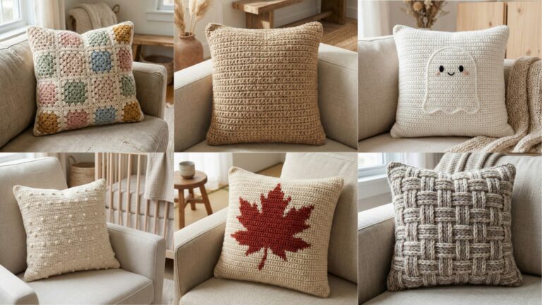 6 Crochet Pillow Patterns with Beautiful Texture