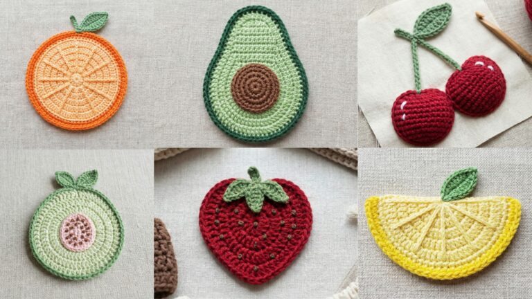 6 Colorful Crochet Fruit Applique Patterns for Kids & Crafts
