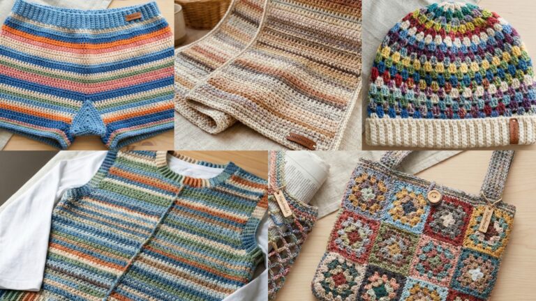 5 Colorful Crochet Scrap Yarn Project Patterns to Use Up Leftovers