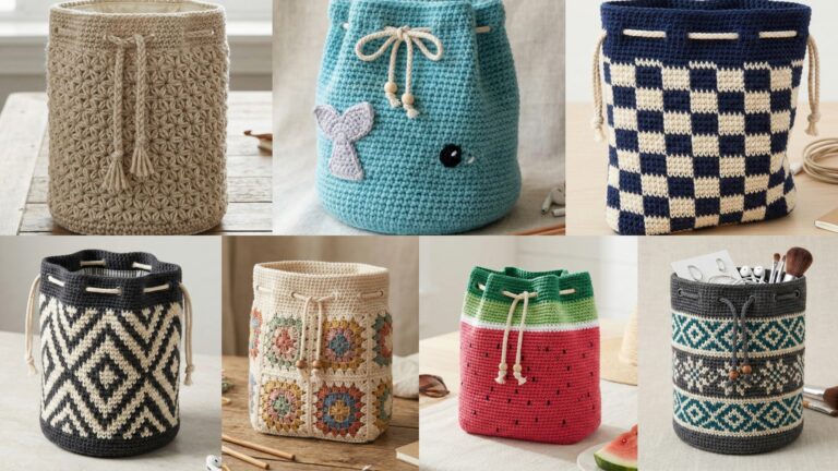 7 Cute Crochet Drawstring Pouch Patterns You’ll Love