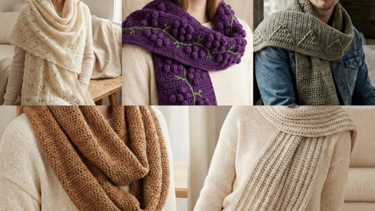 5 Beginner-Friendly Crochet Scarf Patterns with Simple Stitches