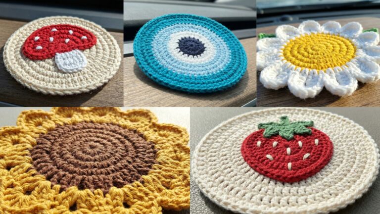 5 Cute Crochet Car Coaster Patterns for Cup Holders
