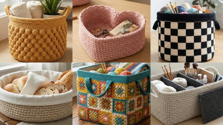 6 Practical Crochet Basket Patterns for Storage & Decor