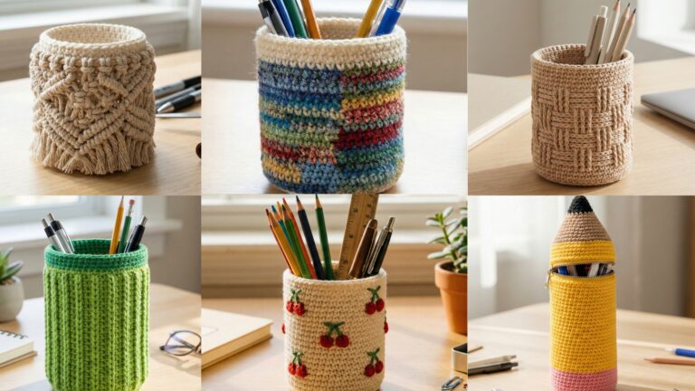 6 Creative Crochet Pen Holder Patterns for Desk Organization