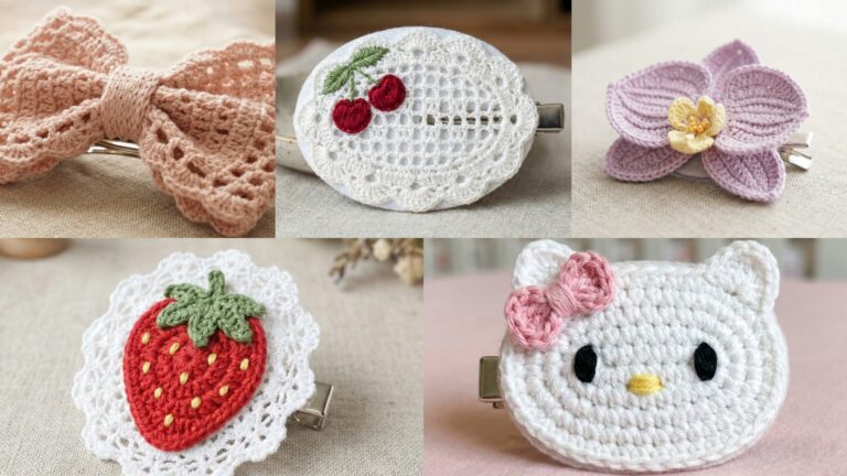 5 Girlish Crochet Hair Clip Patterns for a Sweet Look