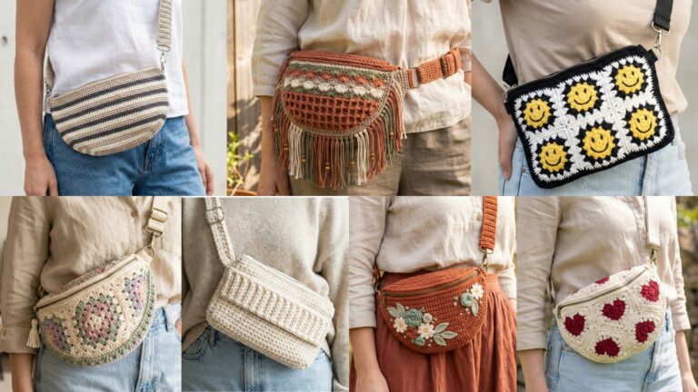 7 Stylish Crochet Waist Crossbody Bum Bag Patterns You’ll Love