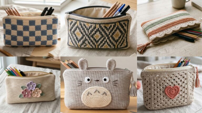 6 Stylish Crochet Pencil Case Patterns for School or Office