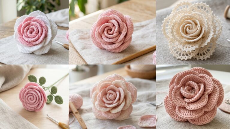 6 Easy Crochet Rose Flower Patterns for Beginners