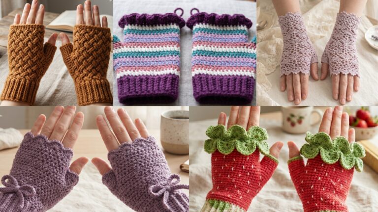 5 Easy Crochet Fingerless Mittens Patterns Beginners Can Make