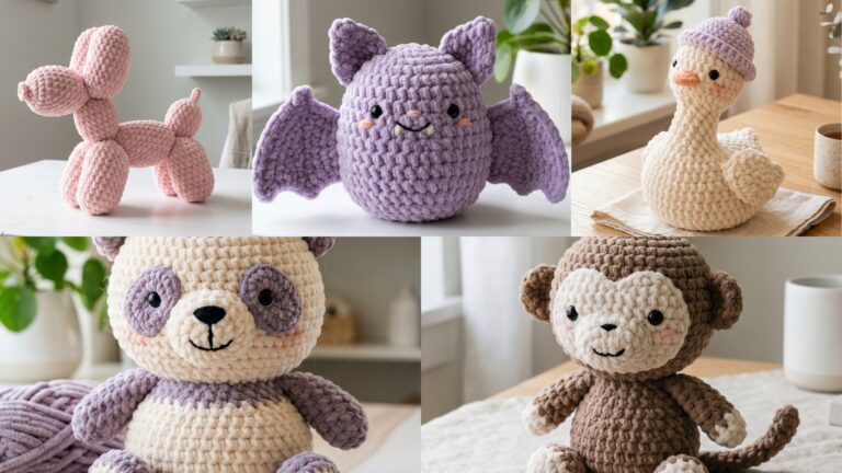 5 Soft Crochet Animal Amigurumi Plush Patterns for Handmade Gifts